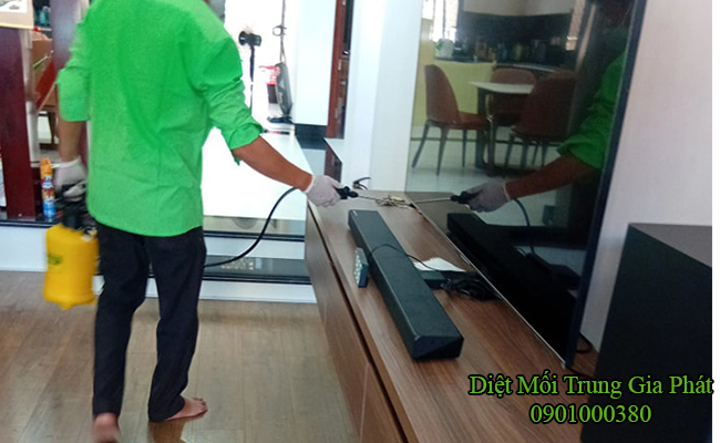 Diệt mối cho kệ tivi tại KDC Hồng Phát
