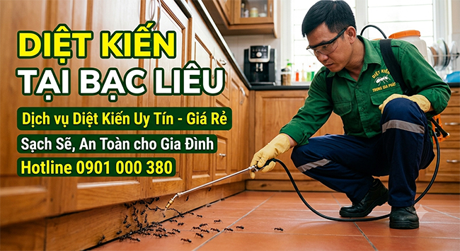 Dịch vụ diệt kiến tại Bạc Liêu.